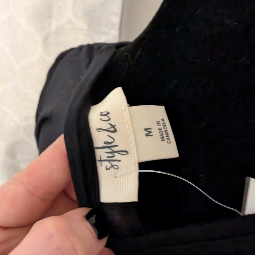 Style & Co. Black Tunic with Subtle Blue Pattern - Picture 6 of 6